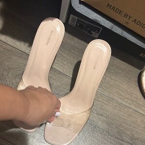 PrettyLittleThing Cream Mules Modern Minimalist Design